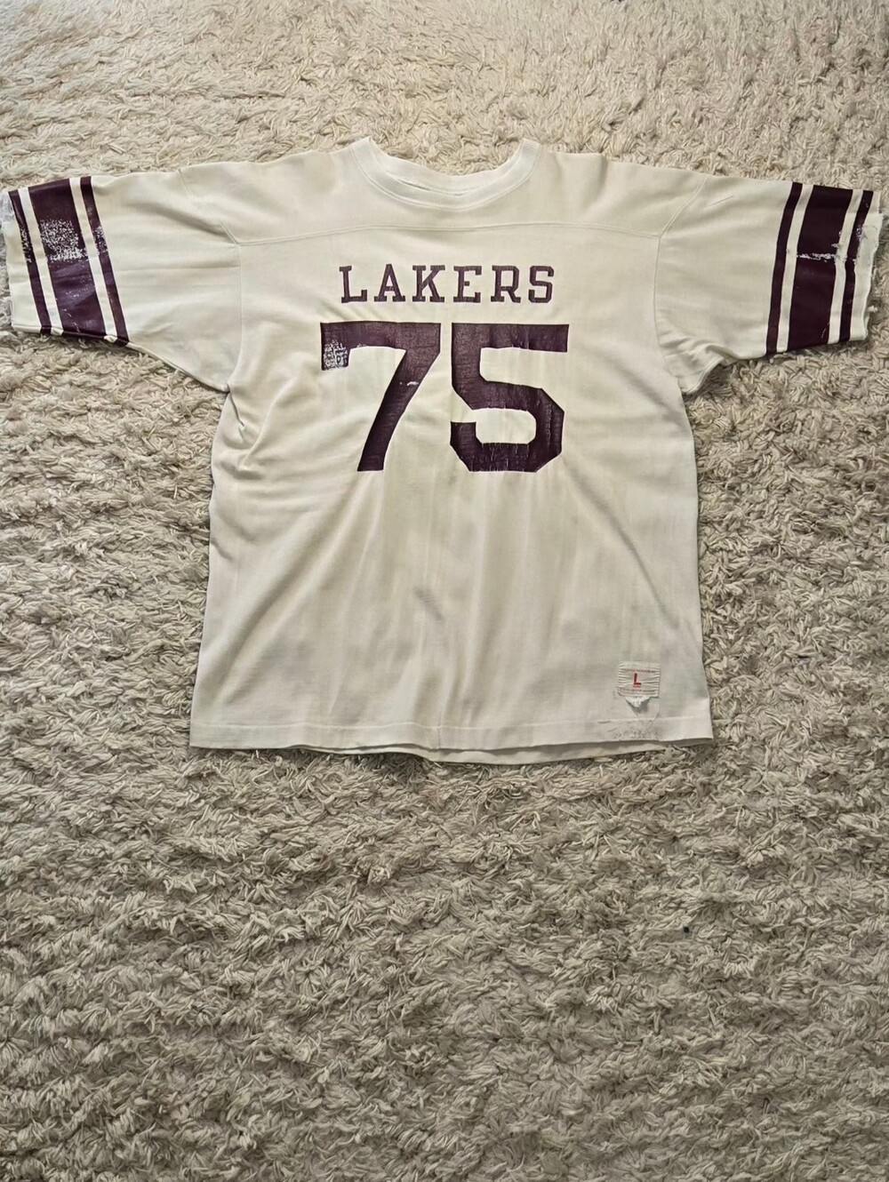 VTG 68' Lakeport Lakers 75 Short Sleeve Durene Jersey L